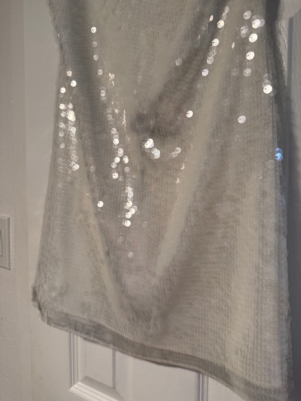 Retrofete White Sequin Mini Slip Dress - Picture 7 of 13